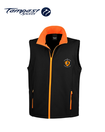 Birmingham HEMA Mens Black Orange Soft Shell Gilet